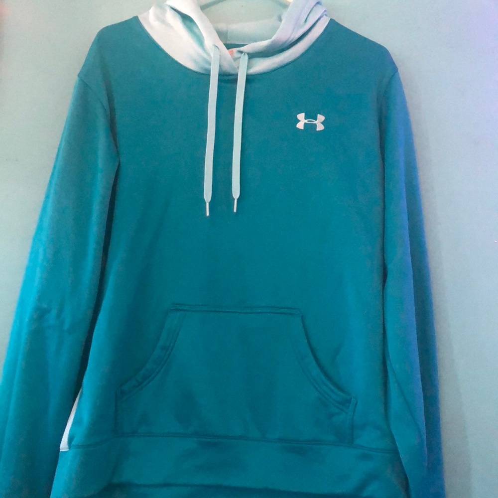Turquoise light blue under armour hoodie